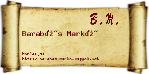Barabás Markó névjegykártya